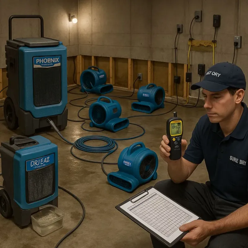Structural Drying and Dehumidification process in Hillsboro, MS